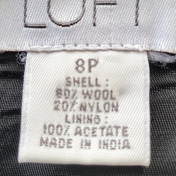 LOFT Wool Blend Black & Cream Hounds Tooth Skirt Size 8P - Picture 6 of 8